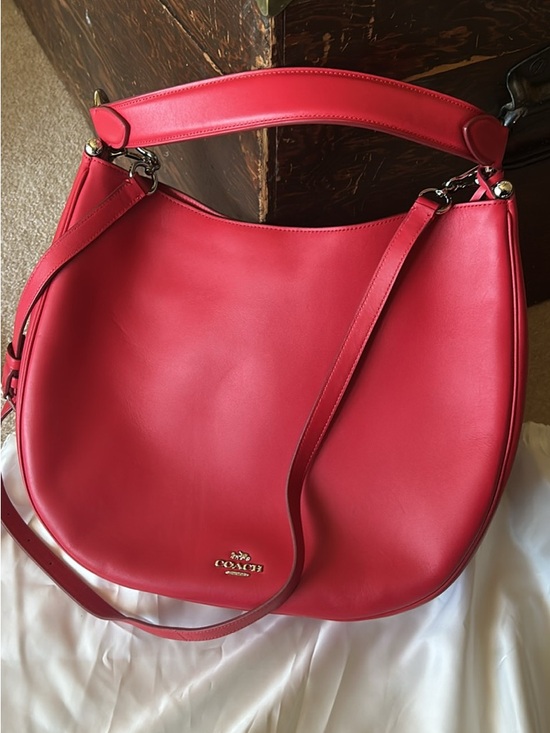 Coach | Bags | Coach Red Leather Hobo Shoulder Bag | Poshmark